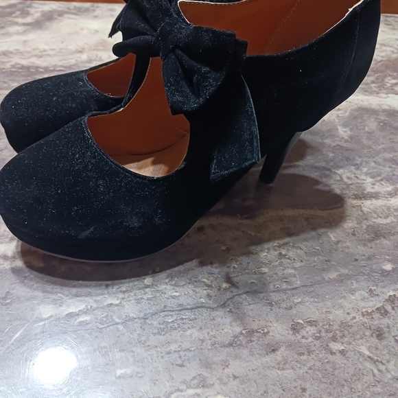 Velvet Heels Bow Mary Jane whimsigoth grunge sexy dark feminine - Picture 2 of 8